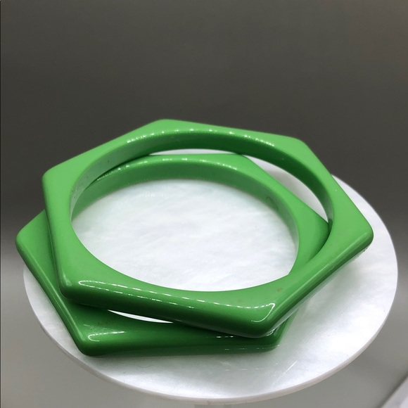 Bundle 10 vintage acrylic skinny slim bangle bracelets stack layer geometric + - Picture 4 of 15